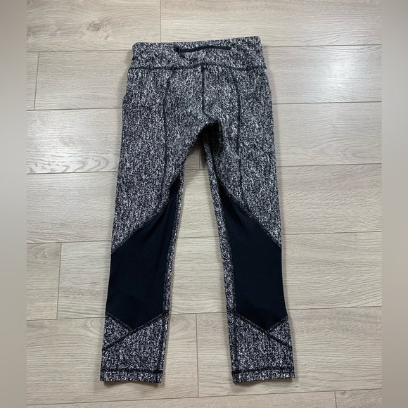 Lululemon Pace Rival Crop Power Luxtreme Suited Jacquard Black White / Black - Picture 7 of 16